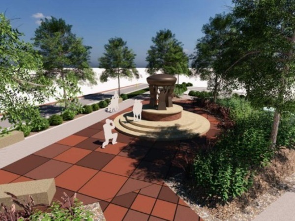 A rendering of one of the potential designs for the Las Tarascas Plaza