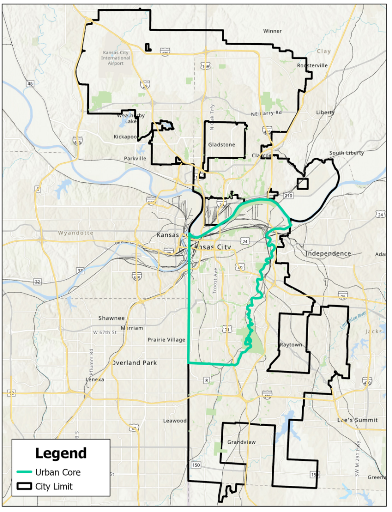 Proposed urban core boundaries