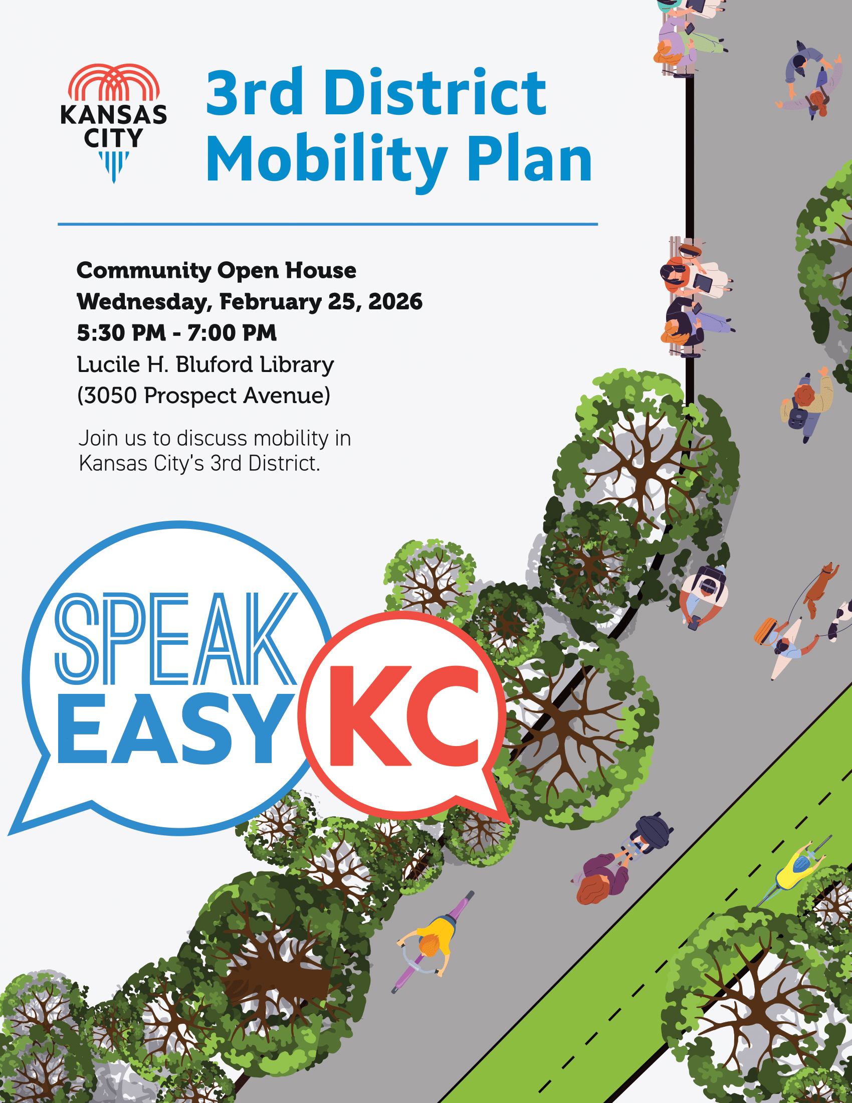 Event Flyer for 3rd District Mobility Plan Open House #2